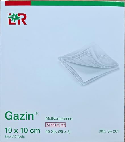 Gazin Mullkompressen, steril, Weiss, 50 stück (10 cm x 10 cm)