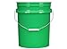 House Naturals 5 Gallon Plastic Bucket Food Grade BPA Free, 90mil Green Pail with lids (Pack of 3