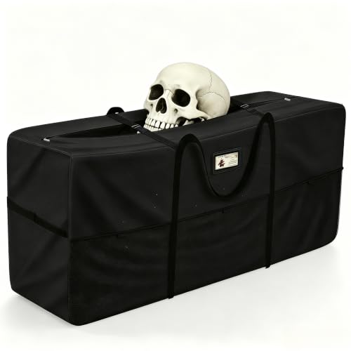 12FT Halloween Skeleton Storage Bag, 600D Oxford 6 Organized Mesh Pockets