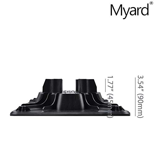 Myard PNP153544 Deck Foundation Block for Wood Composite Floor Frame Pier Shed Base Footing Post Beam Support (Qty 4, Black)