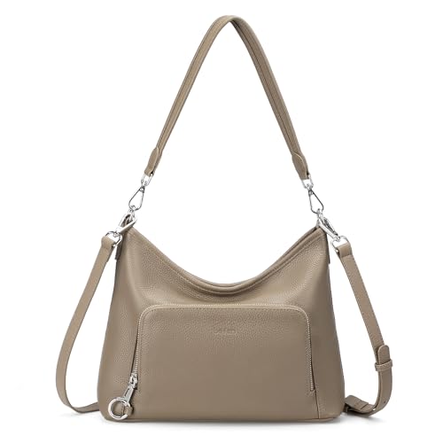 Image of befen Genuine Leather Hobo Bag Purses for Women, Anti Theft Leather Purse