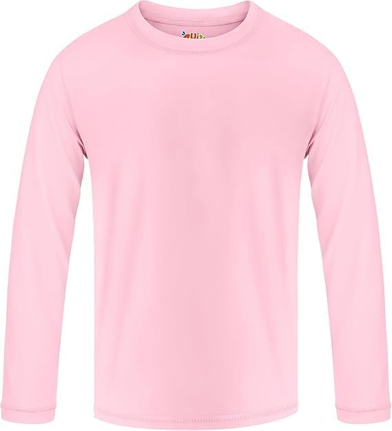 Girls Toddler Rash Guard Swim Shirt Long Sleeve UPF 50+ Sun Shirts Girls UV Protection Fishing Water Beach Shirts for Kids Boys Pink 4T