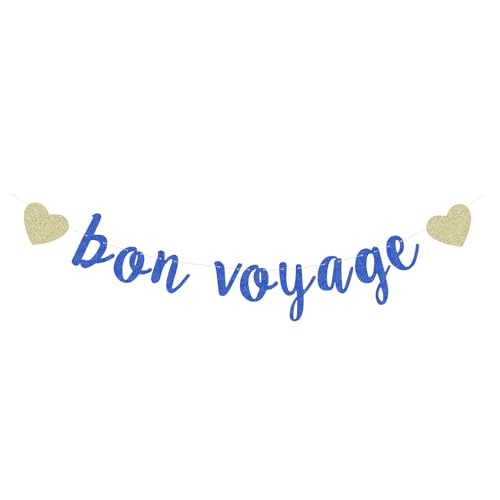 Bon Voyage Banner for Travel Moving Graduation Retirement Theme Party Supplies Decorations We Will Miss You New Job Change Party Decorations
