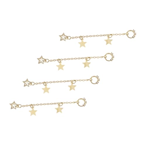 Healeved Nail Art Chain Pendants Bow Nail Drill 4pcs Set Material Perfect for Birthday Decorations