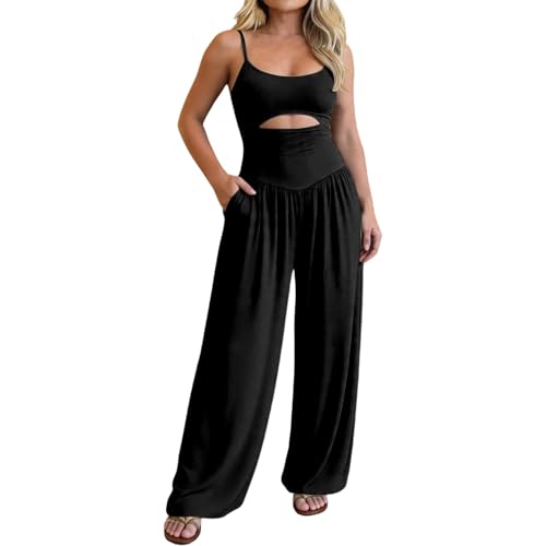 Combinaison avec col camisole ajustable et pantalon large pour un confort estival optimal