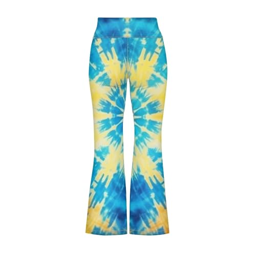 Kids Cute Print Summer Athletic Soft Outfits Yoga Pants for Girls Bell Bottom Flare Leggings High Waist Trouser2