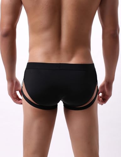 Men's Sexy Briefs Mens Garter Underwear High Elastic Jockstrap Pouch Underwear Low Rise Silk Panties S-XL2