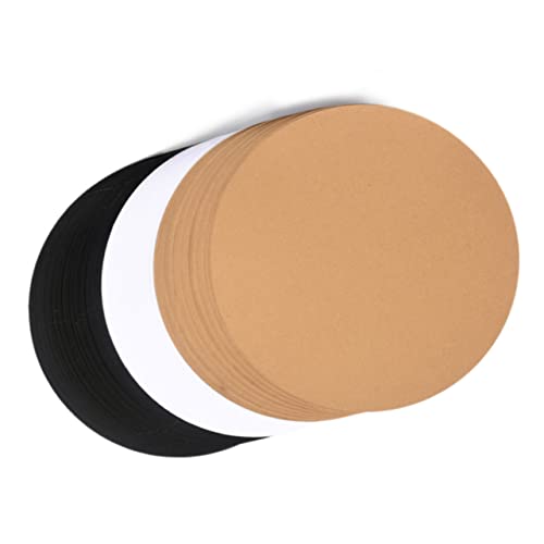 EXCEART 20 Pçs Etiquetas De Papel Kraft De Etiqueta Preta Etiquetas Brancas Papel De Papelão Kraft P