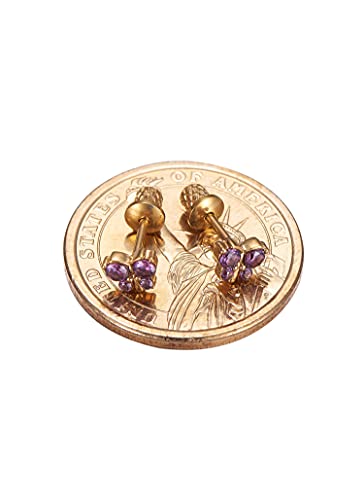 Earrings For Girls, 18k Gold Plated Butterfly Hypoallergenic Earrings for Girls, Stud Screw On Safety Backs, Stainless Steel Ultra Sensitive Ears Post For Kids, Toddlers, Little Girls, Teens2