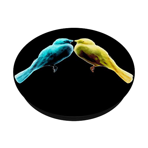 Kissing Birds PopSockets Swappable PopGrip, Black - Image 2