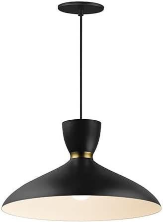 Carillon - 1 Light Pendant-8.75 Inches Tall and 15.75 Inches Wide-Black/Satin Brass Finish -Traditional Installation
