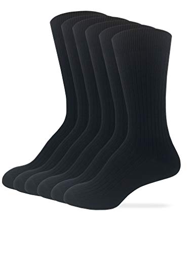 Wrangler Ladies Lightweight Rib Pattern Casual Dress Crew Socks 6 Pair Pack