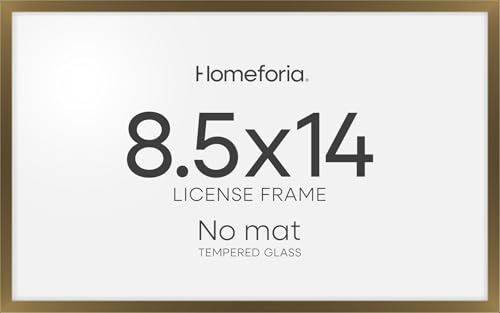 Image of Homeforia 8.5 x 14 Marriage License Frame Bronze, High End Metal 8.5x14 Marriage Certificate Frames, 14x8.5 Picture Frame for Wall & Tabletop, 8.5 by 14 Photo Frame, Tempered Glass, Wall Kit, Set of 2