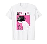 Death Note L Profile in Pink Box with Show Logo Anime T-Shirt
