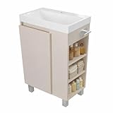 Solution de rangement bien pensée : étagère intérieure réglable en hauteur, étagères latérales supplémentaires à l'extérieur, idéale pour les ustensiles de salle de bain. Porte avec fonction Soft-Close pour une fermeture silencieuse.