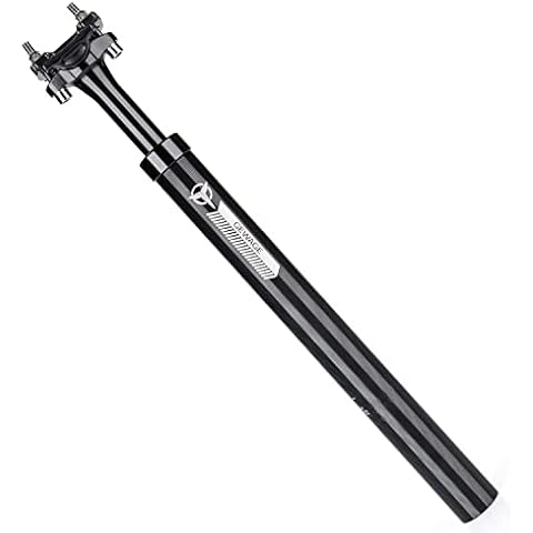 GEWAGE Suspension Seatpost for Bicycles - 27.2/30.9/31.6 X 400mm Shock Absorbing Bike Seatposts - Lightweight Aluminum Alloy Seat Post for MTB Road Bike BMX eBike (Black, 27.2) Cover
