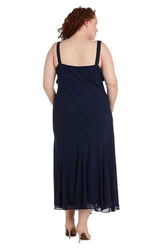 R&M Richards Women's Elegant Beaded Pebble Georgette Midi Dress W/Matching 3/4 Sleeve Jacket | Evening Cocktail Attire - Thumbnail 4