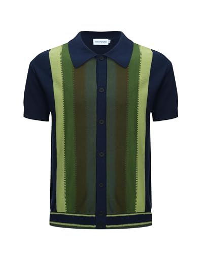 OXKNIT Men’s Knitted Vintage Polo, Gradient...