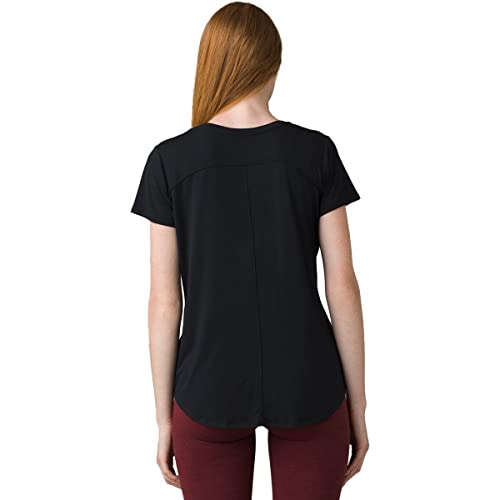 Prana Living Llc Women's Standard Foundation Short Sleeve Vneck, Black, Xlarge #TOP1