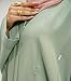 DIVINELY CRAFTED Women Abaya Button-Up - Modest And Fashionable Wear, Long Sleeve, Wrinkle Resistant, Breathable Fabric - Sage Green, Large (Length 56)
