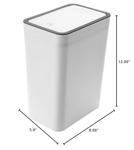 Caneca de Basura Plástica Blanca con Tapa a Presión 33 cm miniatura 5