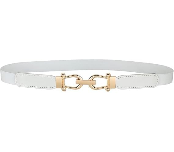 Women’s Elastic Waist Belt for Dresses – Retro Skinny Stretch Belt with Gold Buckle – Fashion Waist Cinch for Casual & Party Outfits– Fits 27–32 Inch Waist-image-25