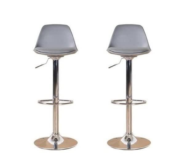 Tabourets de bar réglables et pivotants à 360° pour un confort optimal de votre cuisine | Lot de 2