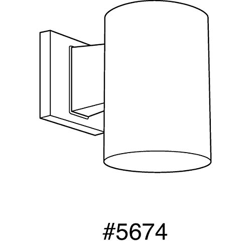 Image of Progress Lighting 5-Inch Cylinder Outdoor Wall Sconce, 1-Light Modern Wall Mount Light, Interior and Exterior Lighting for Home or Porch, Aluminum Construction, Metallic Gray (P5674-82)