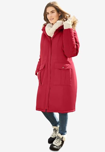 Woman Within Plus Size Arctic Parka Jacket & Hood 40" Knee Length Down Blend Long Winter Coat3