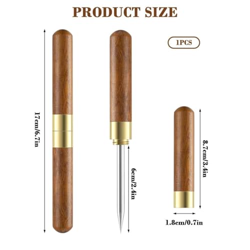 Image of Premium Ice Pick with Wooden Handle Stainless Steel Ice Crusher Tool for Cocktails, Bar & Home Use, Durable Manual Ice Breaking Tool for Whiskey, Mojito, Bartending & Drink Preparation
