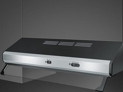 Smeg KSEC61XE3 - Cappa cucina, sottopensile, 60x49 cm, colore Nero, Classe energetica C