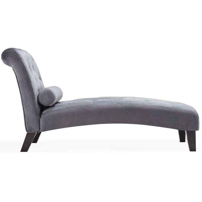 Image of Woodspace Dukan Lazy Couch Grey Button Tuftted Color Sofa /Recliner Chaise Longue /Fabric recliners /for Bedroom /Living Room