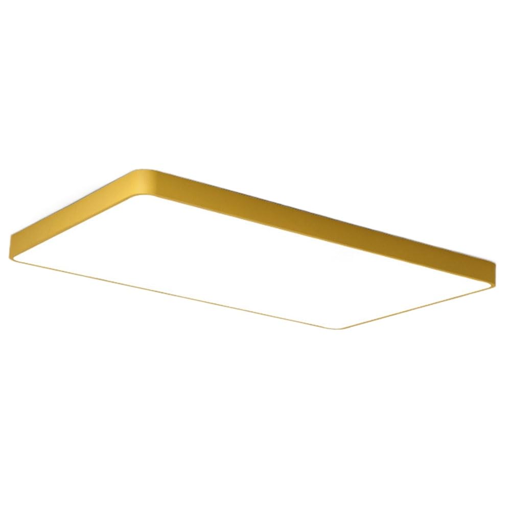 ZXDTVFGN Led Flush Mount Ceiling Light Fixtures 24Waron Color Lamp Ultra-Slim Fixture Modern Square Flat Lights for Kitchen Hallway Bedrooms 5000K, 1-Pack/Yellow/65Cm