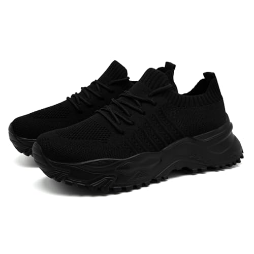 Womens Walking Shoes Slip On Tennis Sneakers Thick Sole Sport Shoes for Women Casual Lightweight Gym Workout Running Shopping Fashion