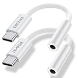 イヤホンジャック 変換 タイプc, 2個セットUSB-C イヤホンジャック 変換, 3.5mm 対応 3極 4極, イヤホン変換アダプター 音量調節/通話/音楽, DAC搭載/Hi-Fi音質, 16bit/48KHz, for iPhone 17/16/15, Pixel 9 8, Galaxy S24 S23, iPad, Macbook, PC Type Cなど機器に適用
