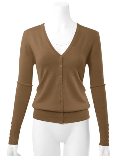 Image of Allsense Women's Long-Sleeve V-Neck Cardigan Sweater | Button Down, Lightweight Soft Knit