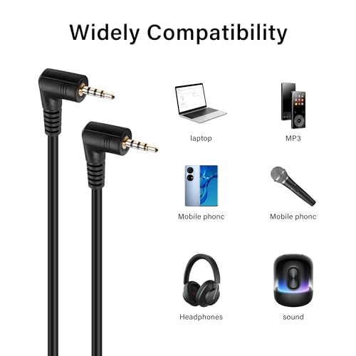 Cable Auxiliar de Audio 2.5mm TRRS 0.3 m Ángulo Recto miniatura 6