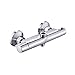 Produktbild Bad Dusche Wasserhahn Thermostat Wasserhahn Wandmontage Mischbatterie Temperaturregelung Regendusche Chrom Badezimmer Twin Outlet, Silber