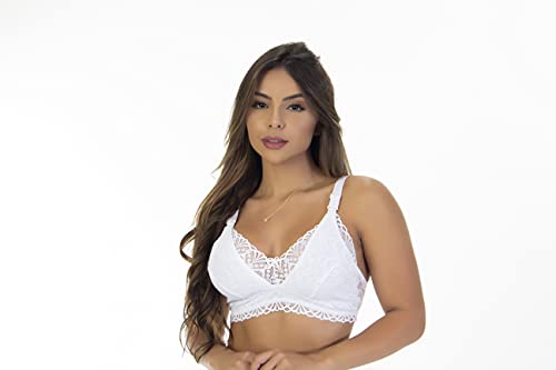 Kit 2 Sutiã Amamentação Detalhes Em Renda Gestante Algodão (PRETO, M)