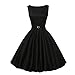 Damen Vintage 50er Jahre Swingkleid Audrey Hepburn Cocktailkleid Retro A-Linie Einfarbig Cocktail-Teeparty-Kleid Locker Lässig Kleider Frauen Female Teenager Mädchen Freizeit Strand Party Kleid