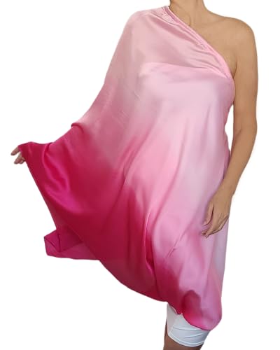 Long Ombre Scarf Silky Wrap Summer Wedding Shawl Lightweight Spring Poncho Cape Plus Size Pool Coverup