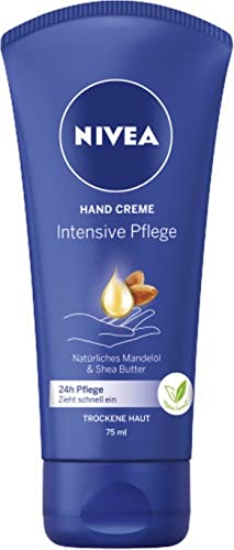 NIVEA Intensive Pflege Hand Creme (75 ml) reichhaltige Hautcreme mit Mandel-Öl für intensive Feuchtigkeit Handpflege mit dem einzigartigen NIVEA Duft