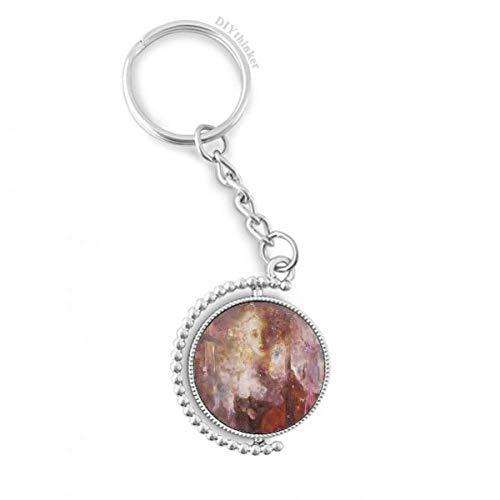 Llavero de pintura al óleo rotativo Sarabande XJJ, anillo y cadena para colgar llaves