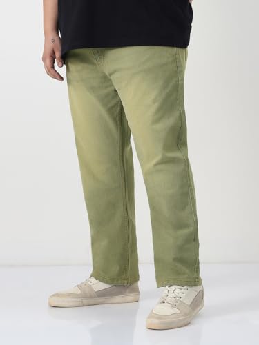 Image of Urbano Plus Men's Straight Fit Heavy Washed Jeans Stretchable
