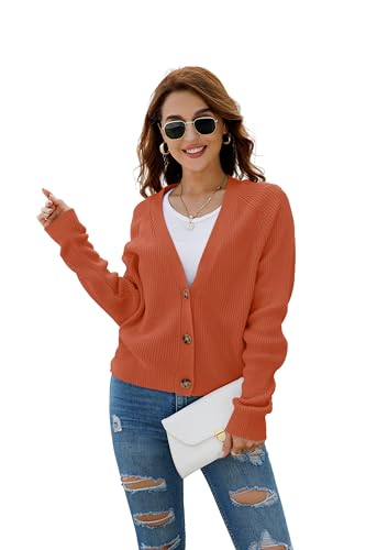 Image of TASAMO Womens Cardigan Sweaters 2026 Fall Cropped Lightweight Sweater