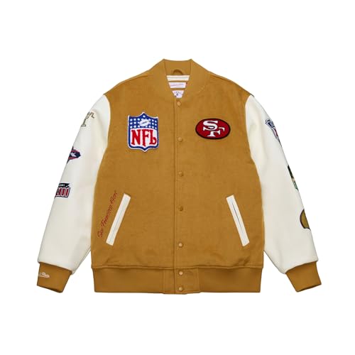 Veste Varsity Mitchell & Ness NFL boutonnée style rétro américain ajusté