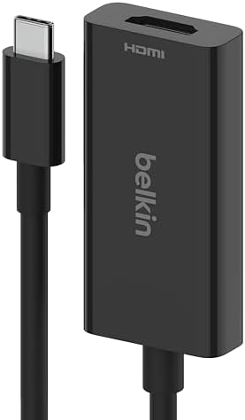 Belkin USB-C to HDMI変換アダプター HDMI2.1 8K/60Hz 4K/144Hz iPhone 15 / iPad/iPad Pro/iPad mini/MacBook/MacBook Pro/MacBook Air/Windows/Surface/Chromebook 対応 AVC013btBK