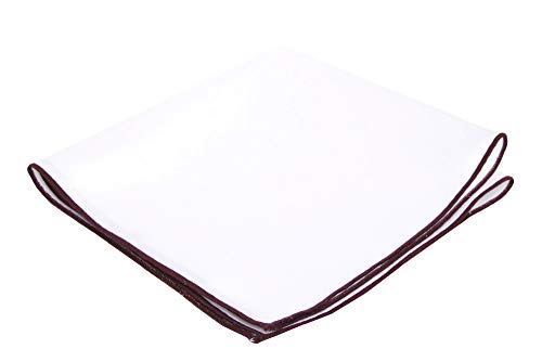 Flairs New York Gentleman s Essentials Weekend Casual White Pocket Square (White Burgundy Red)