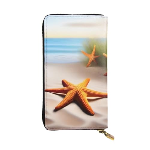 Portefeuille cuir long motif étoiles de mer, l'accessoire idéal de vos vacances