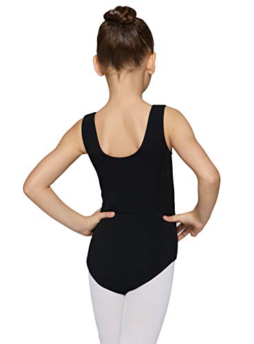 Mdnmd Tank Mesh Cross Front Gymnastic Ballet Dance Leotard For Girls Children (Black, Age 8-10) #TOP3